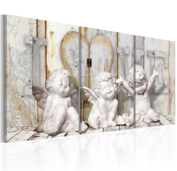 Stretched Canvas Vintage Art - Angelic Happiness-Tiptophomedecor
