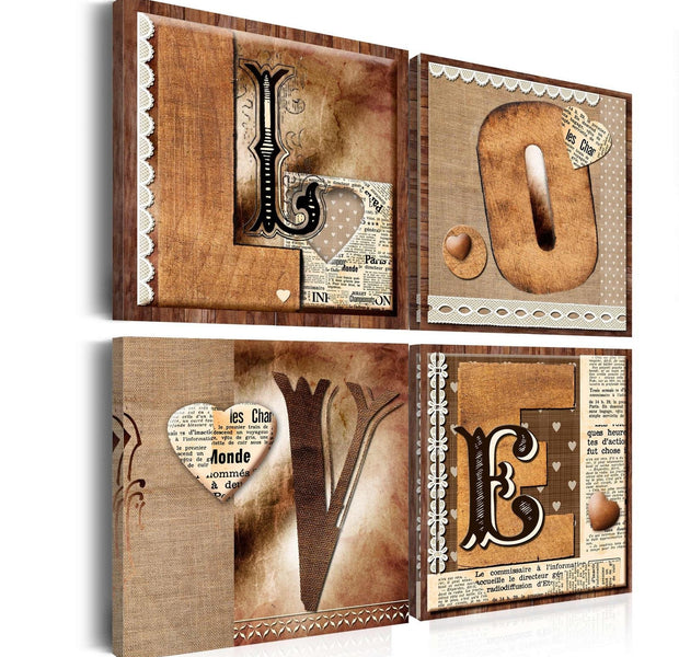 Stretched Canvas Vintage Art - Book Of Love-Tiptophomedecor