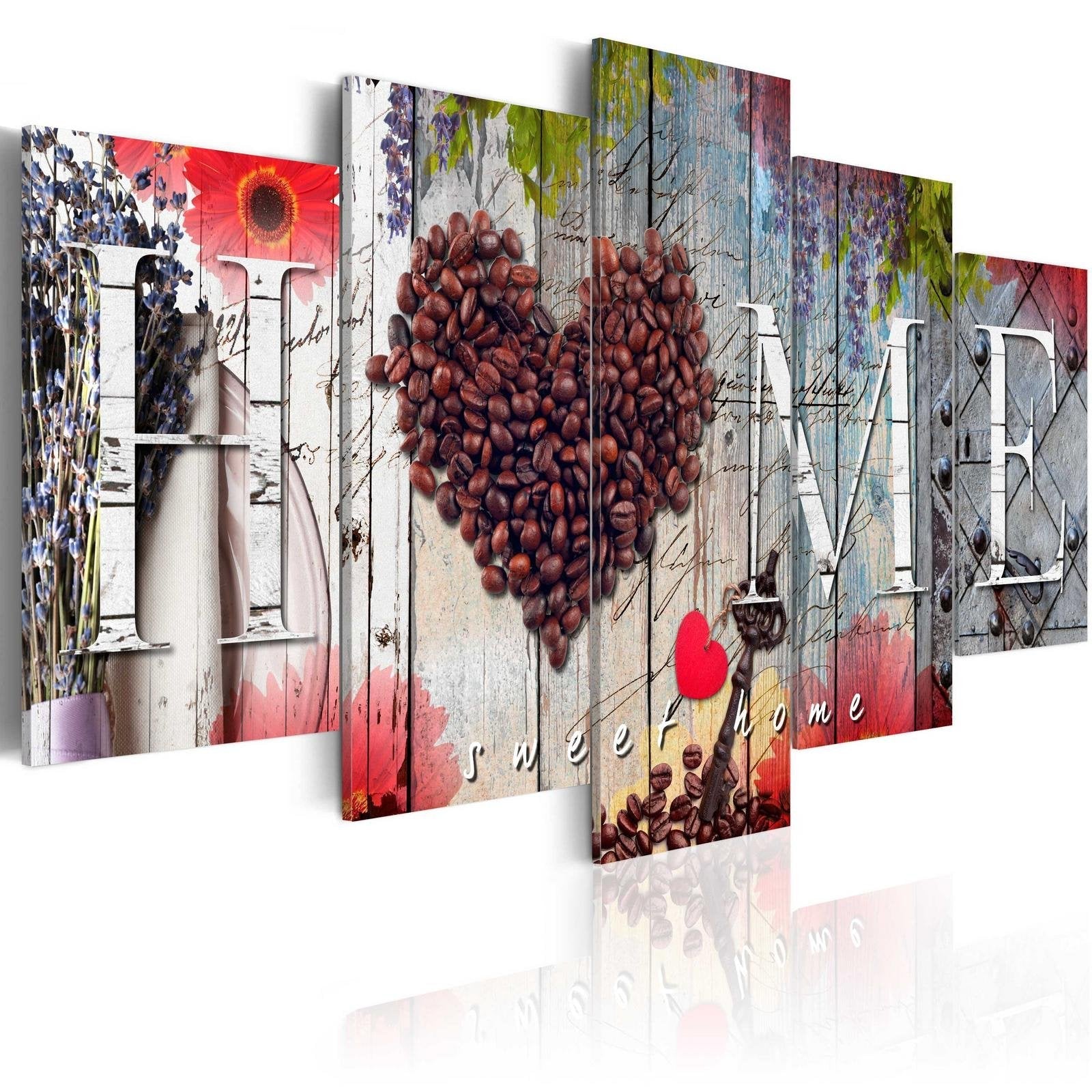 Stretched Canvas Vintage Art - Coffee Heart-Tiptophomedecor