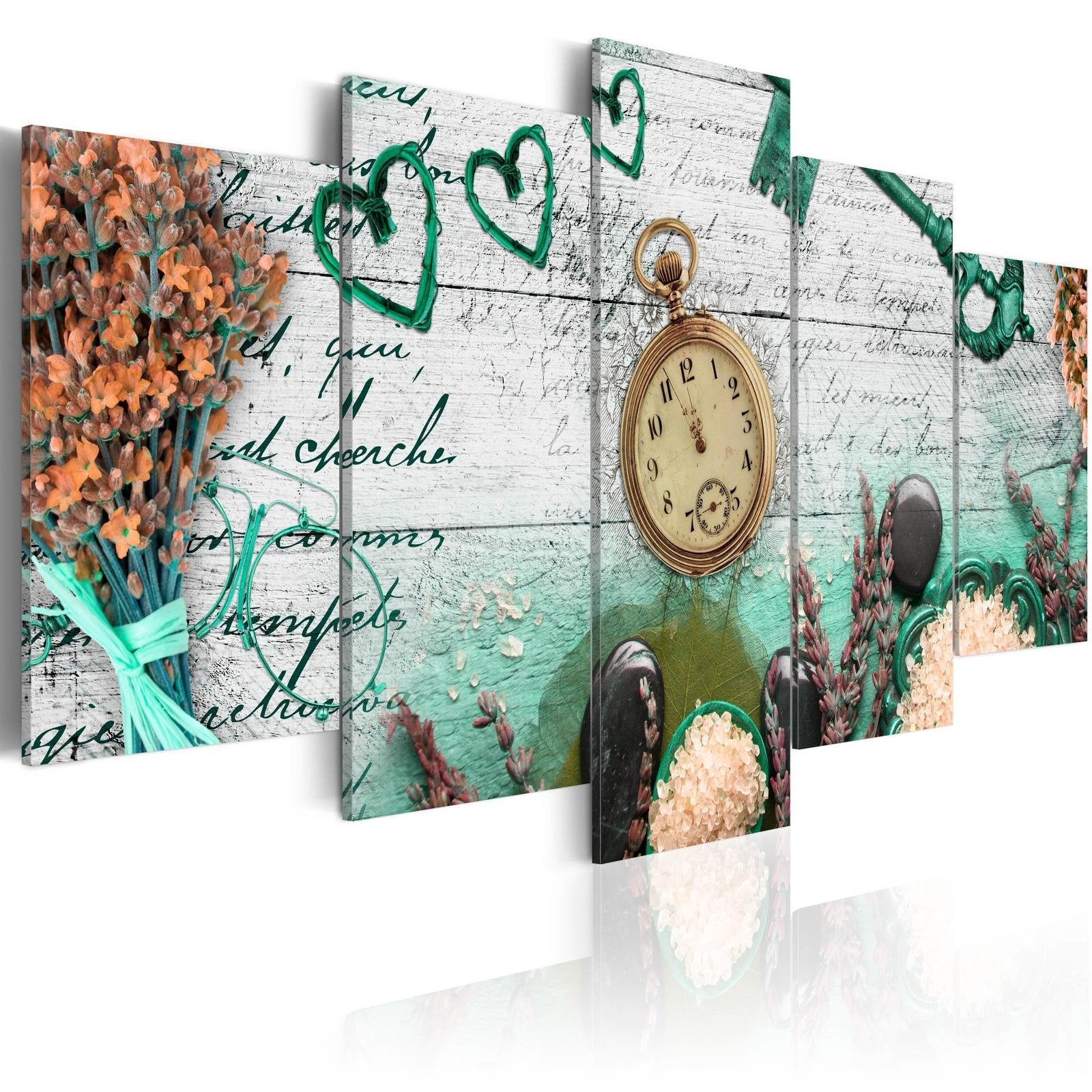 Stretched Canvas Vintage Art - Emerald Composition-Tiptophomedecor