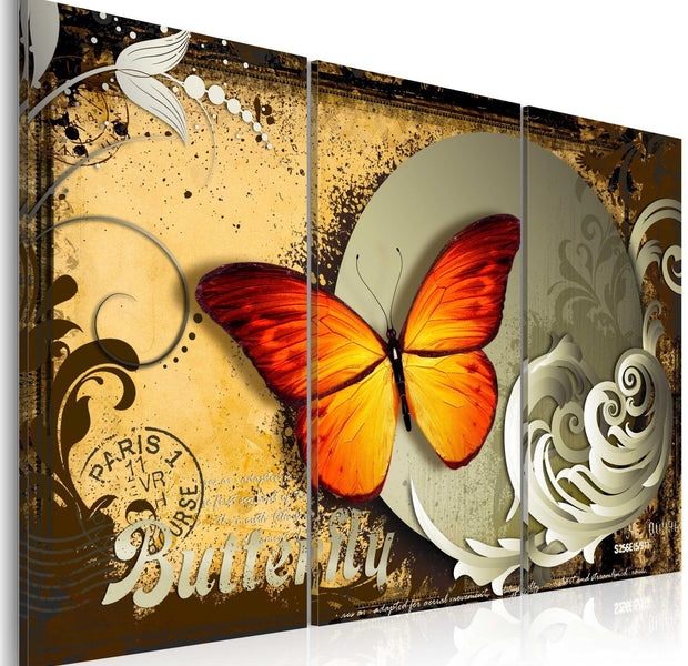 Stretched Canvas Vintage Art - Flight Of A Butterfly-Tiptophomedecor