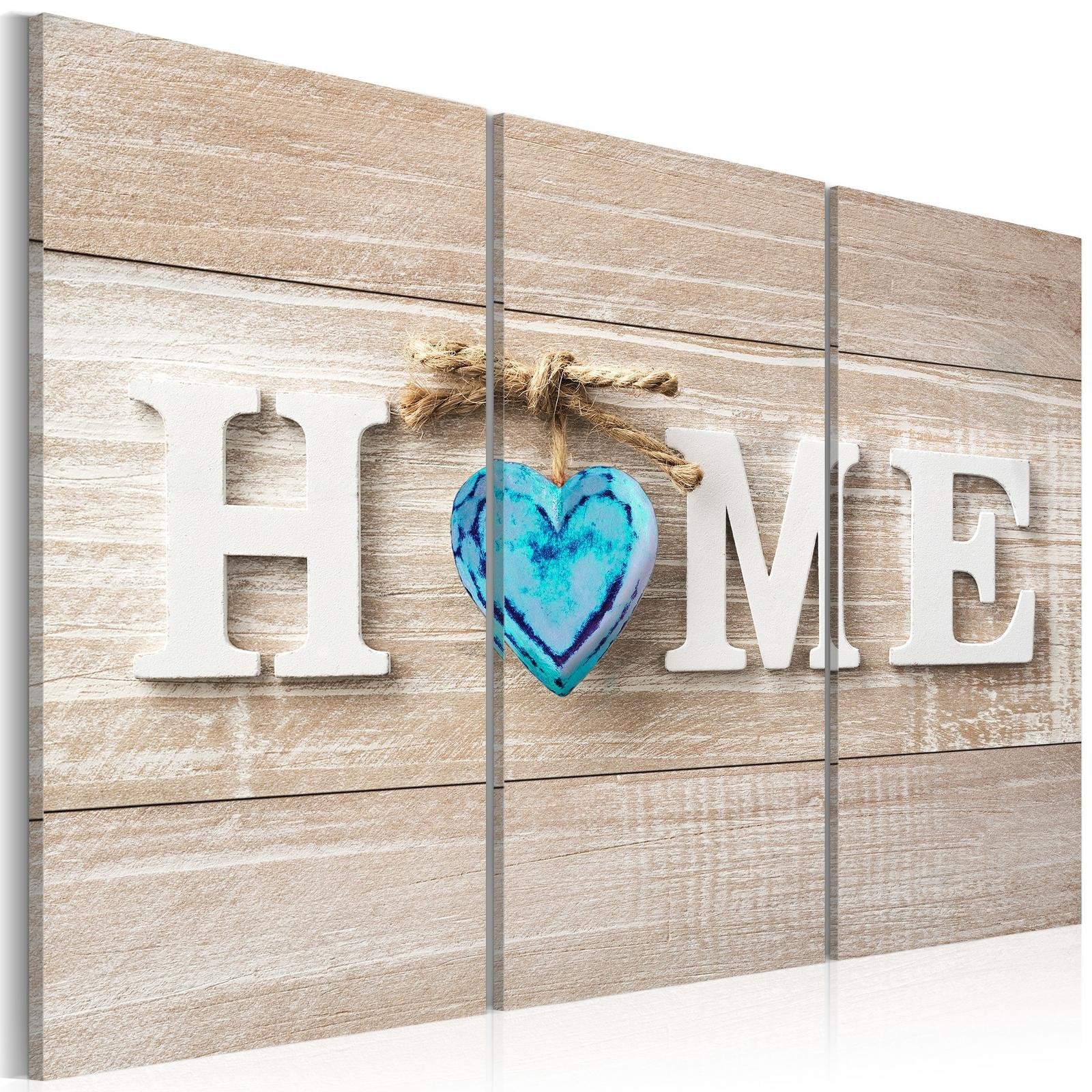Stretched Canvas Vintage Art - Home: Blue Love-Tiptophomedecor