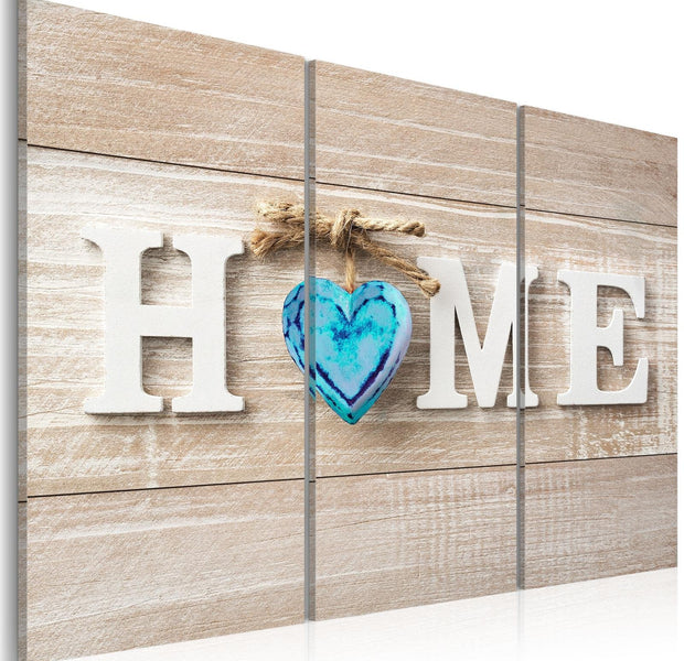 Stretched Canvas Vintage Art - Home: Blue Love-Tiptophomedecor