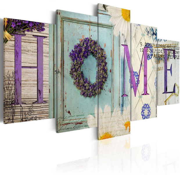 Stretched Canvas Vintage Art - Home In Pastels-Tiptophomedecor