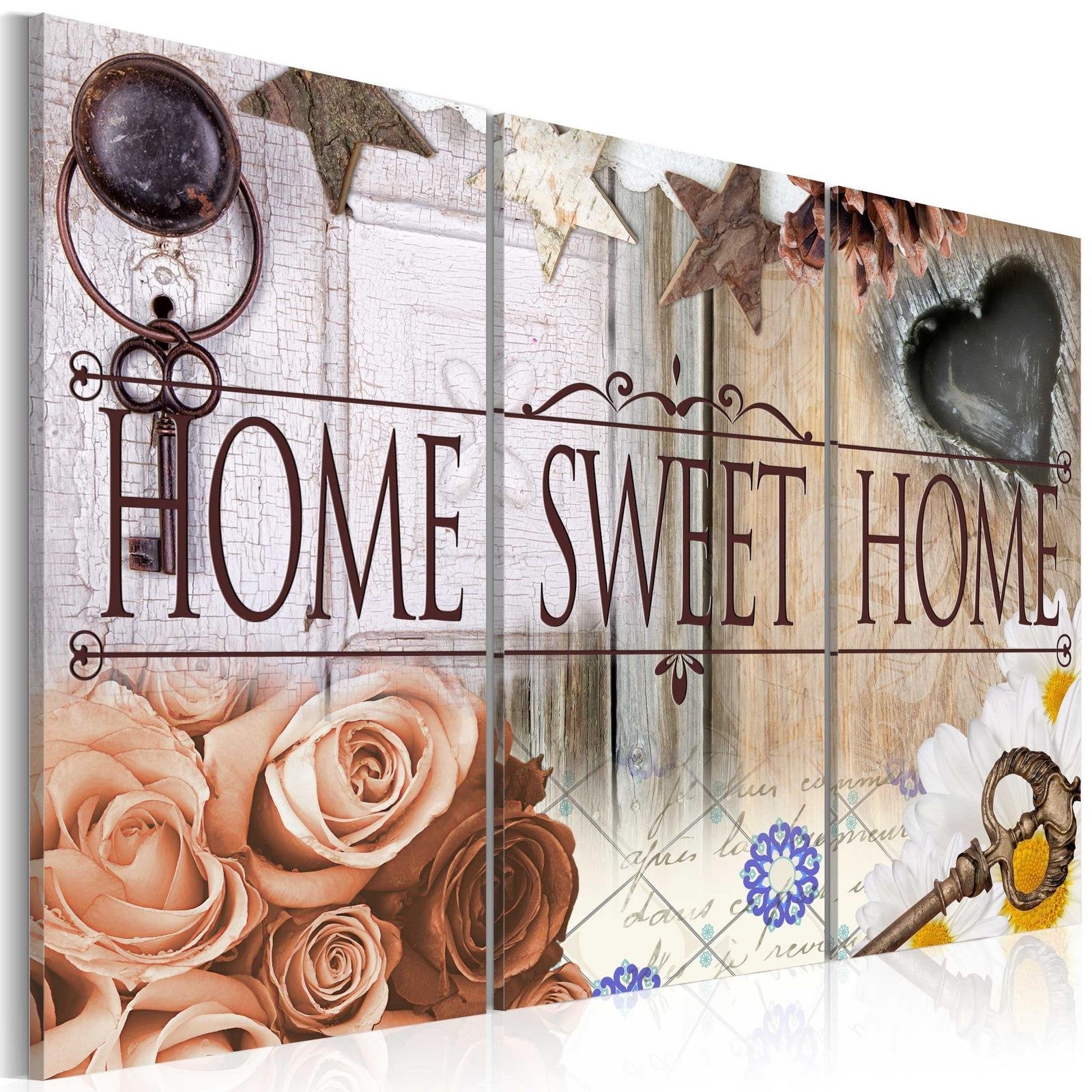 Stretched Canvas Vintage Art - Home In Vintage Style-Tiptophomedecor