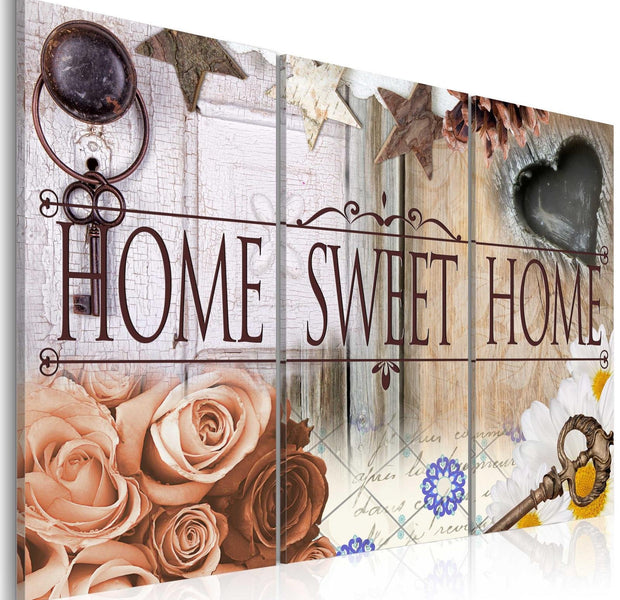 Stretched Canvas Vintage Art - Home In Vintage Style-Tiptophomedecor