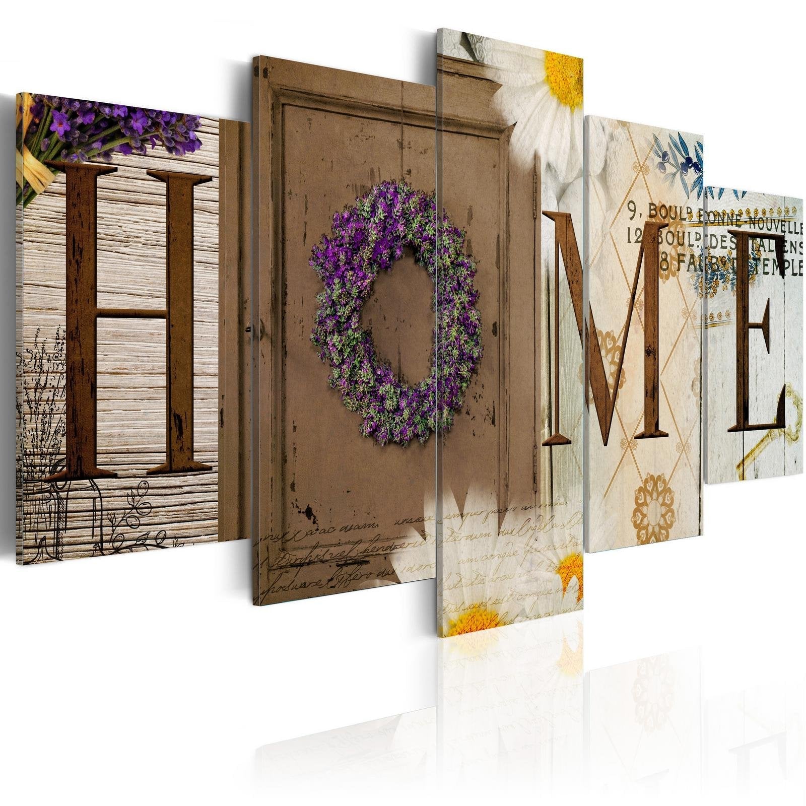 Stretched Canvas Vintage Art - Home Vintage Flowers-Tiptophomedecor