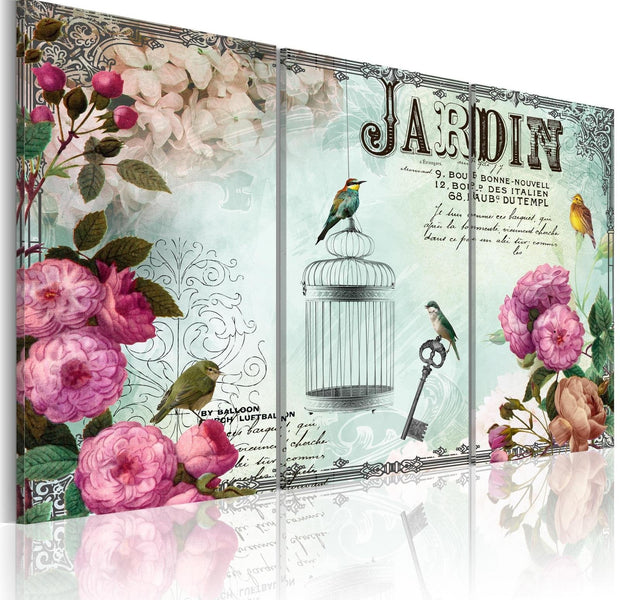 Stretched Canvas Vintage Art - Jardin-Tiptophomedecor