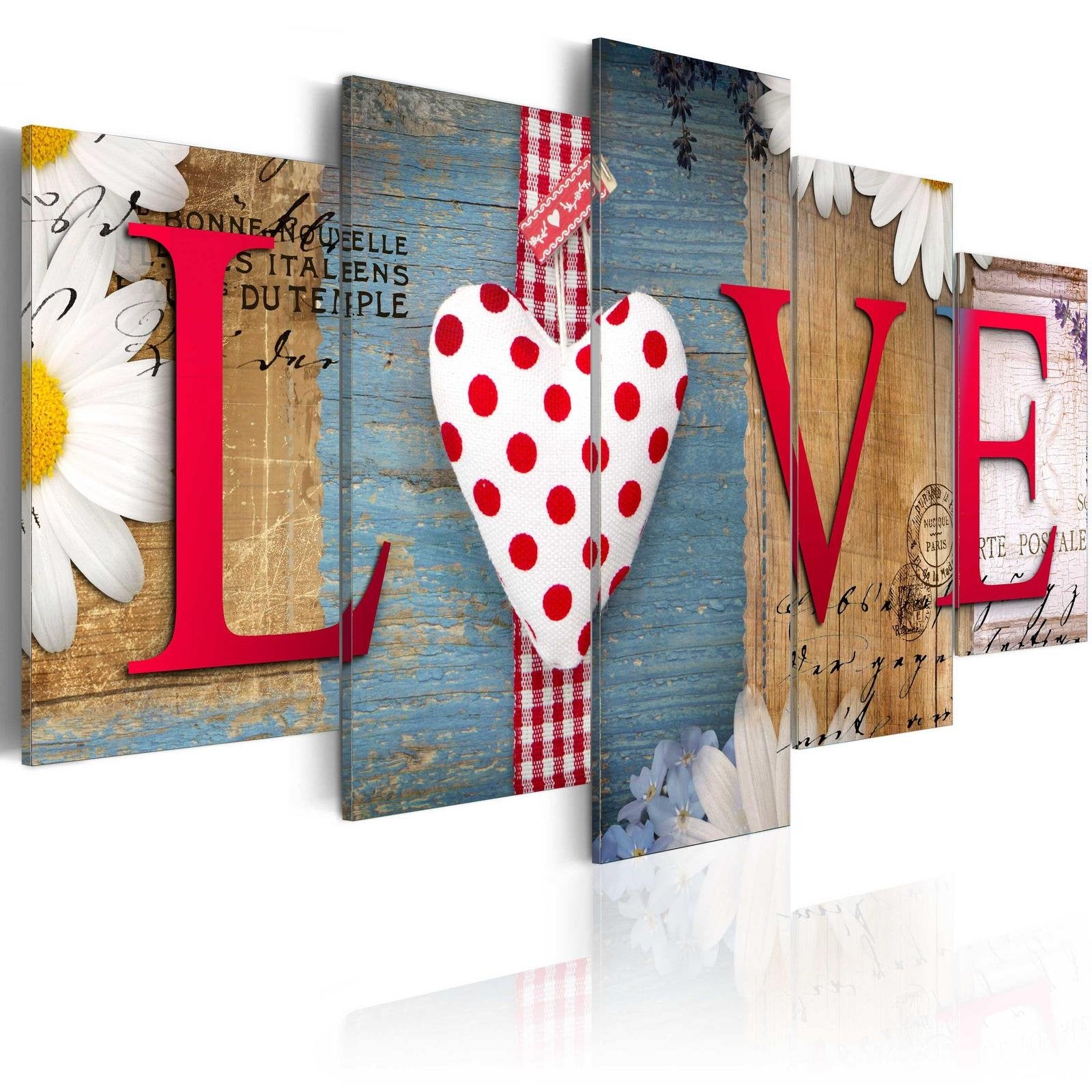 Stretched Canvas Vintage Art - Love - Handmade-Tiptophomedecor