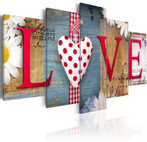 Stretched Canvas Vintage Art - Love - Handmade-Tiptophomedecor