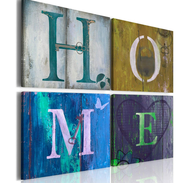 Stretched Canvas Vintage Art - Make Yourself At Home-Tiptophomedecor