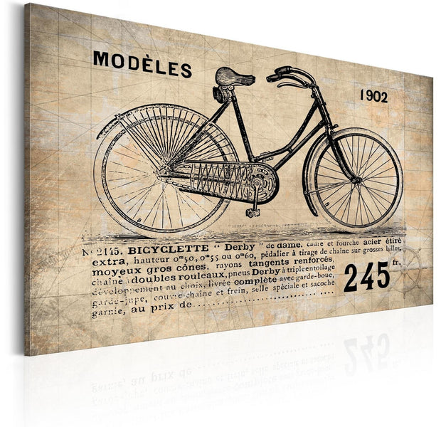 Stretched Canvas Vintage Art - N° 1245 - Bicyclette-Tiptophomedecor