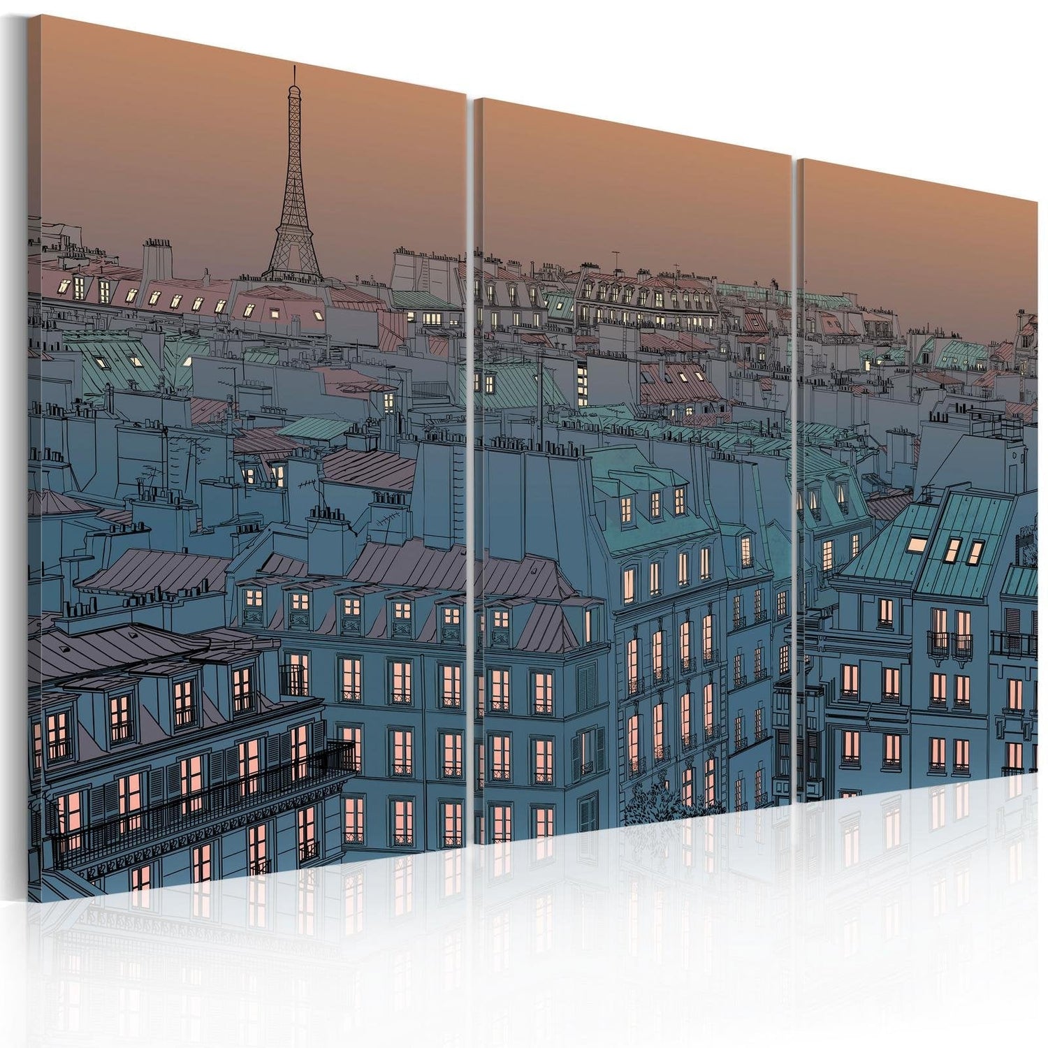 Stretched Canvas Vintage Art - Paris - The City Goes To Sleep-Tiptophomedecor