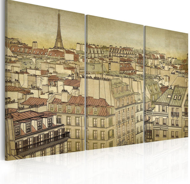 Stretched Canvas Vintage Art - Paris - The City Of Harmony-Tiptophomedecor