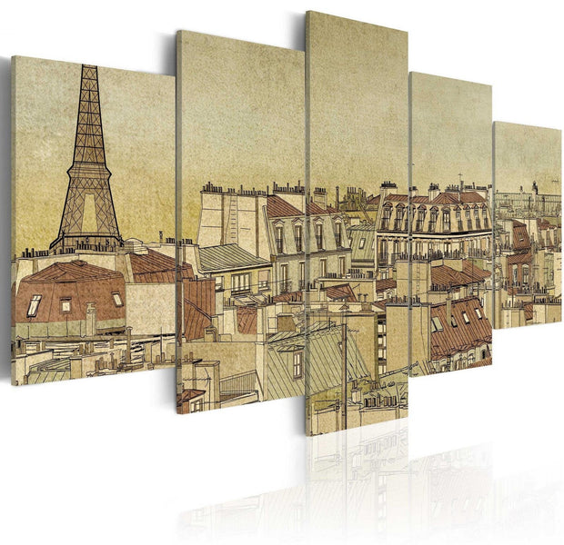 Stretched Canvas Vintage Art - Parisian Past Centuries-Tiptophomedecor