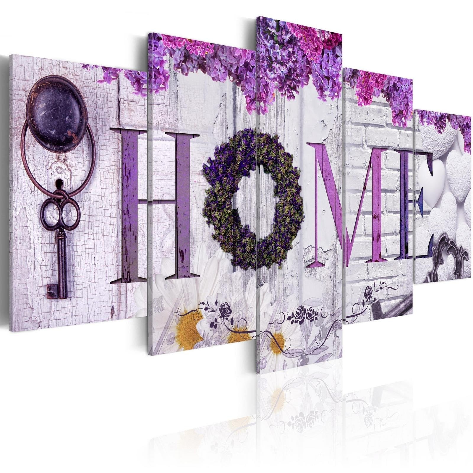 Stretched Canvas Vintage Art - Purple House-Tiptophomedecor