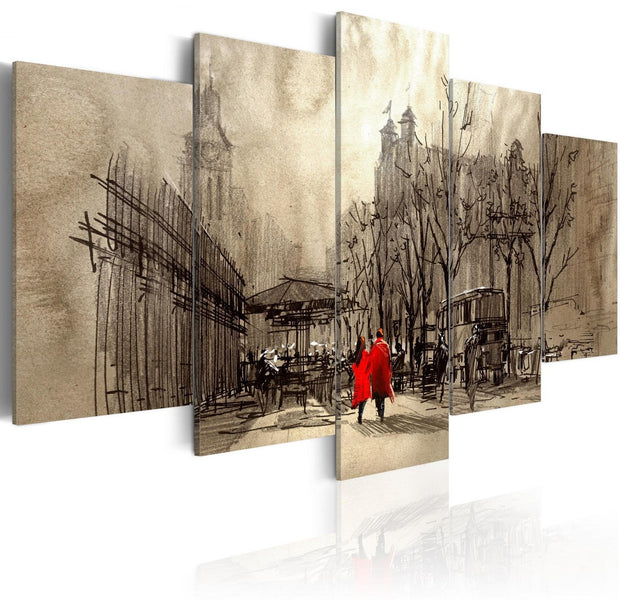 Stretched Canvas Vintage Art - Romantic Stroll-Tiptophomedecor