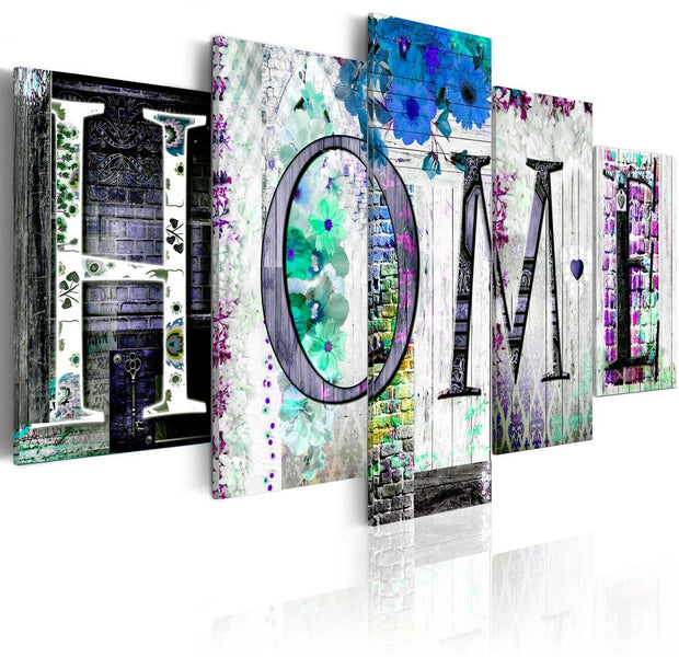 Stretched Canvas Vintage Art - Solid Foundation In Navy-Tiptophomedecor