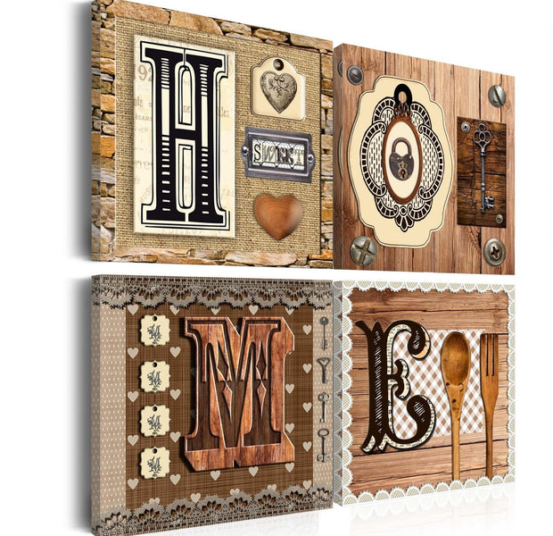 Stretched Canvas Vintage Art - There Is No Place Like Home-Tiptophomedecor