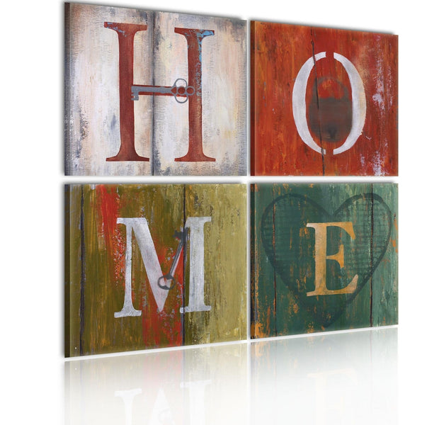 Stretched Canvas Vintage Art - Welcome Home-Tiptophomedecor