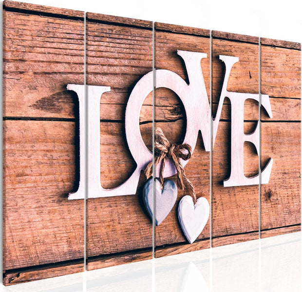 Stretched Canvas Vintage Art - Wooden Letters Narrow-Tiptophomedecor