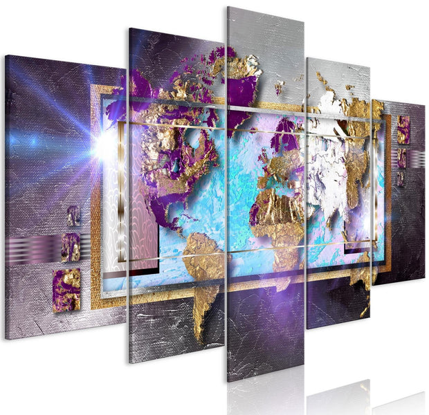 Stretched Canvas World Map Art - Abstract Map Wide-Tiptophomedecor