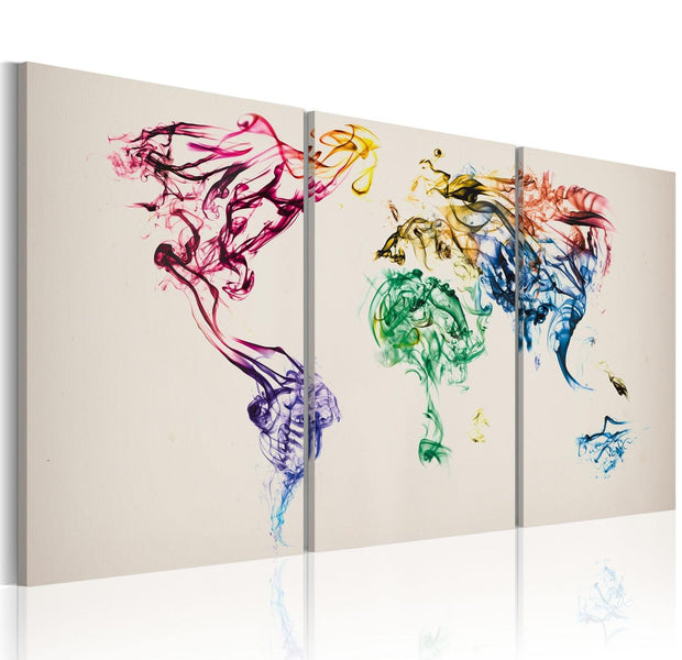 Stretched Canvas World Map Art - Abstract Map Of The World-Tiptophomedecor