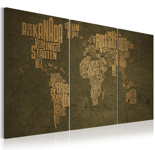 Stretched Canvas World Map Art - Adventurers-Tiptophomedecor