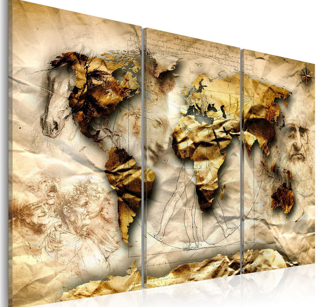 Stretched Canvas World Map Art - Anatomy Of The World-Tiptophomedecor