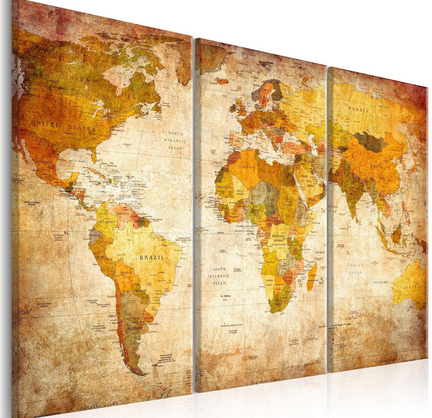 Stretched Canvas World Map Art - Antique Travel-Tiptophomedecor