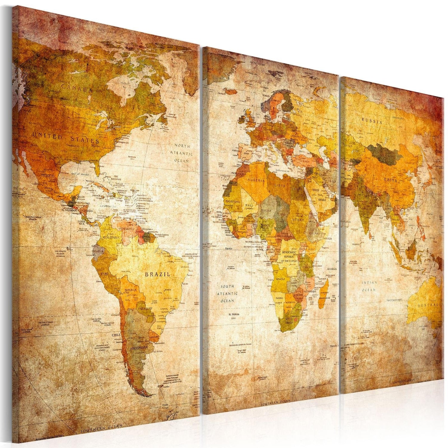 Stretched Canvas World Map Art - Antique Travel-Tiptophomedecor