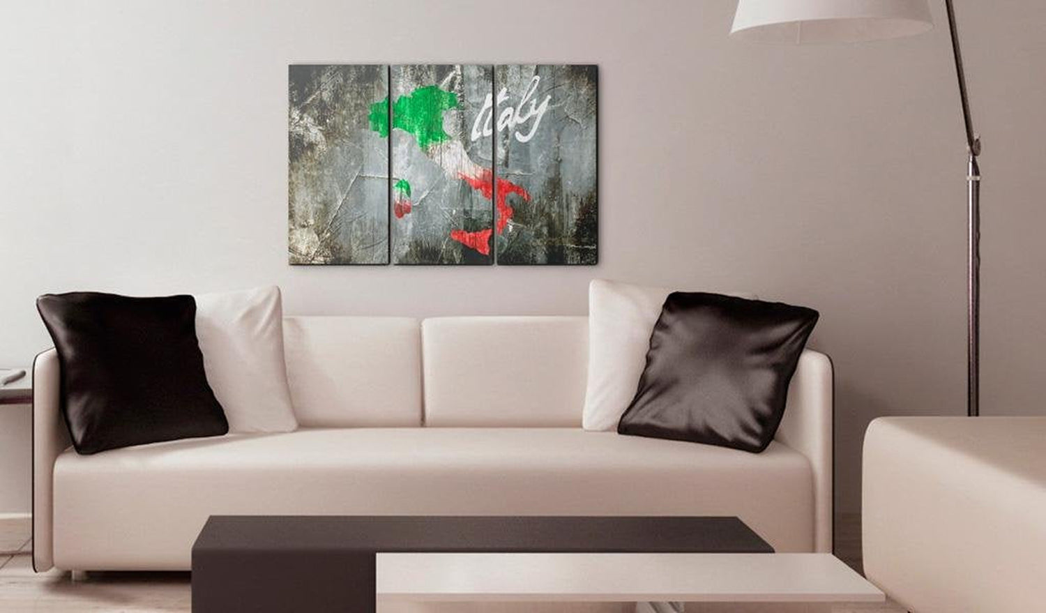 Stretched Canvas World Map Art - Artistic Map Of Italy 3 Piece-Tiptophomedecor