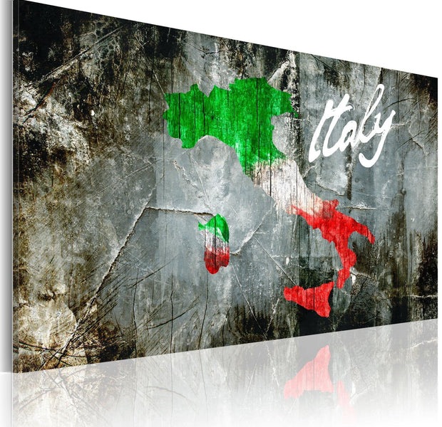 Stretched Canvas World Map Art - Artistic Map Of Italy-Tiptophomedecor