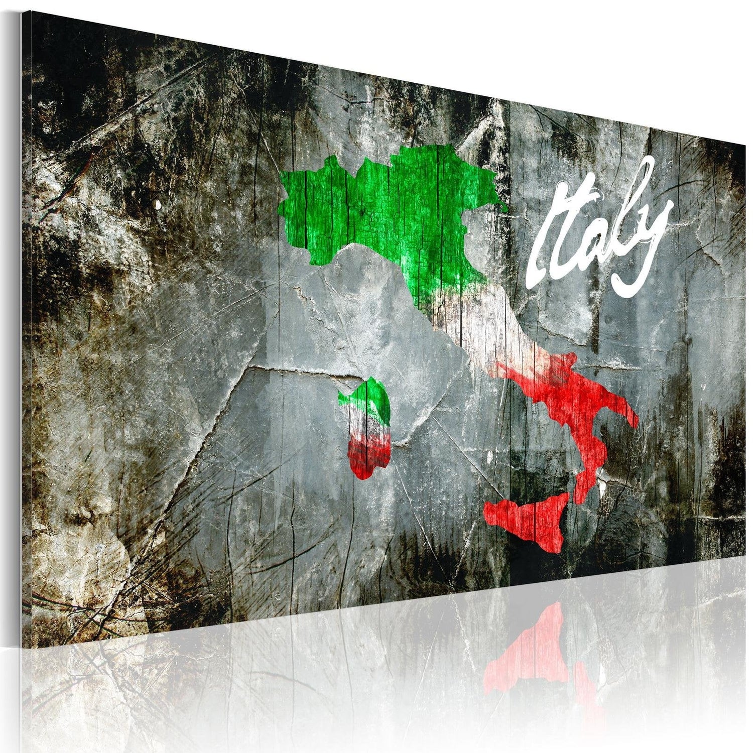 Stretched Canvas World Map Art - Artistic Map Of Italy-Tiptophomedecor