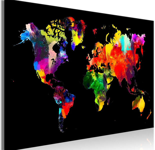 Stretched Canvas World Map Art - Children Of The World Wide-Tiptophomedecor