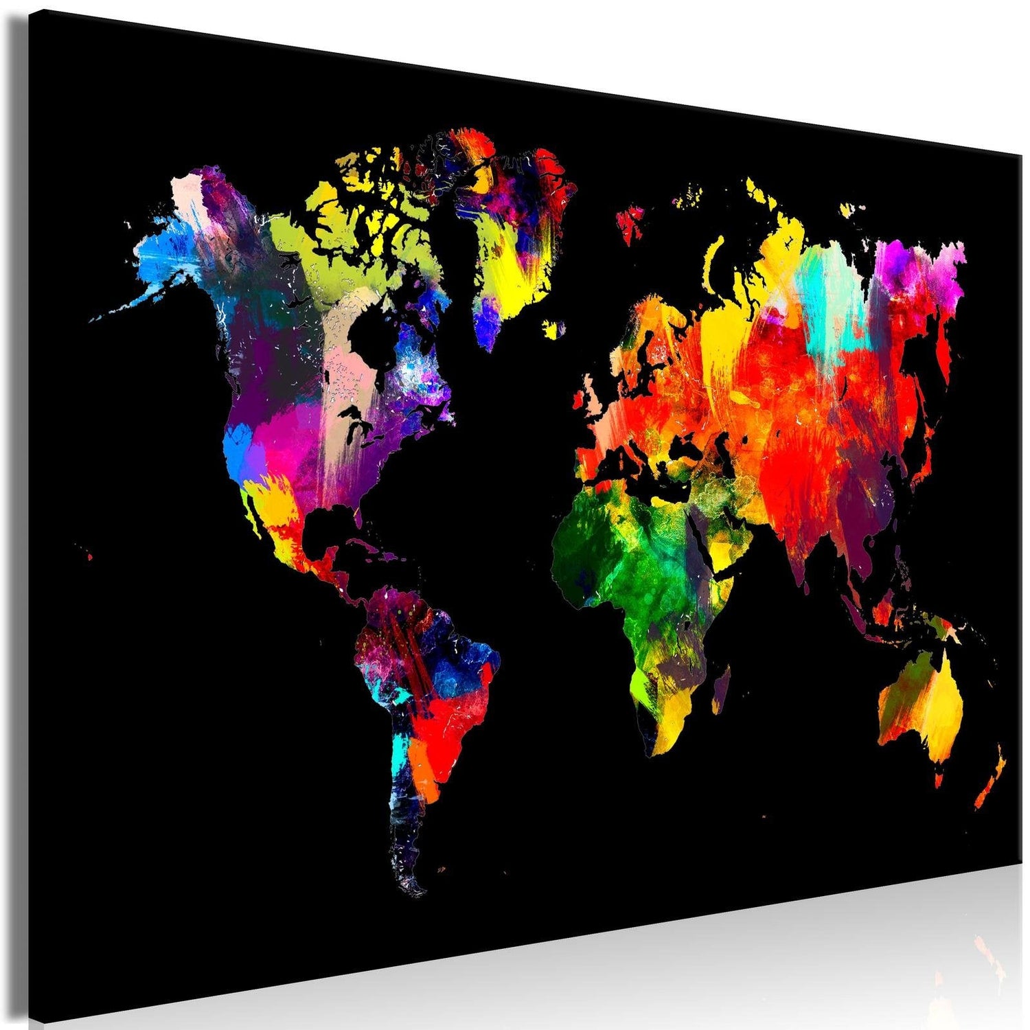 Stretched Canvas World Map Art - Children Of The World Wide-Tiptophomedecor