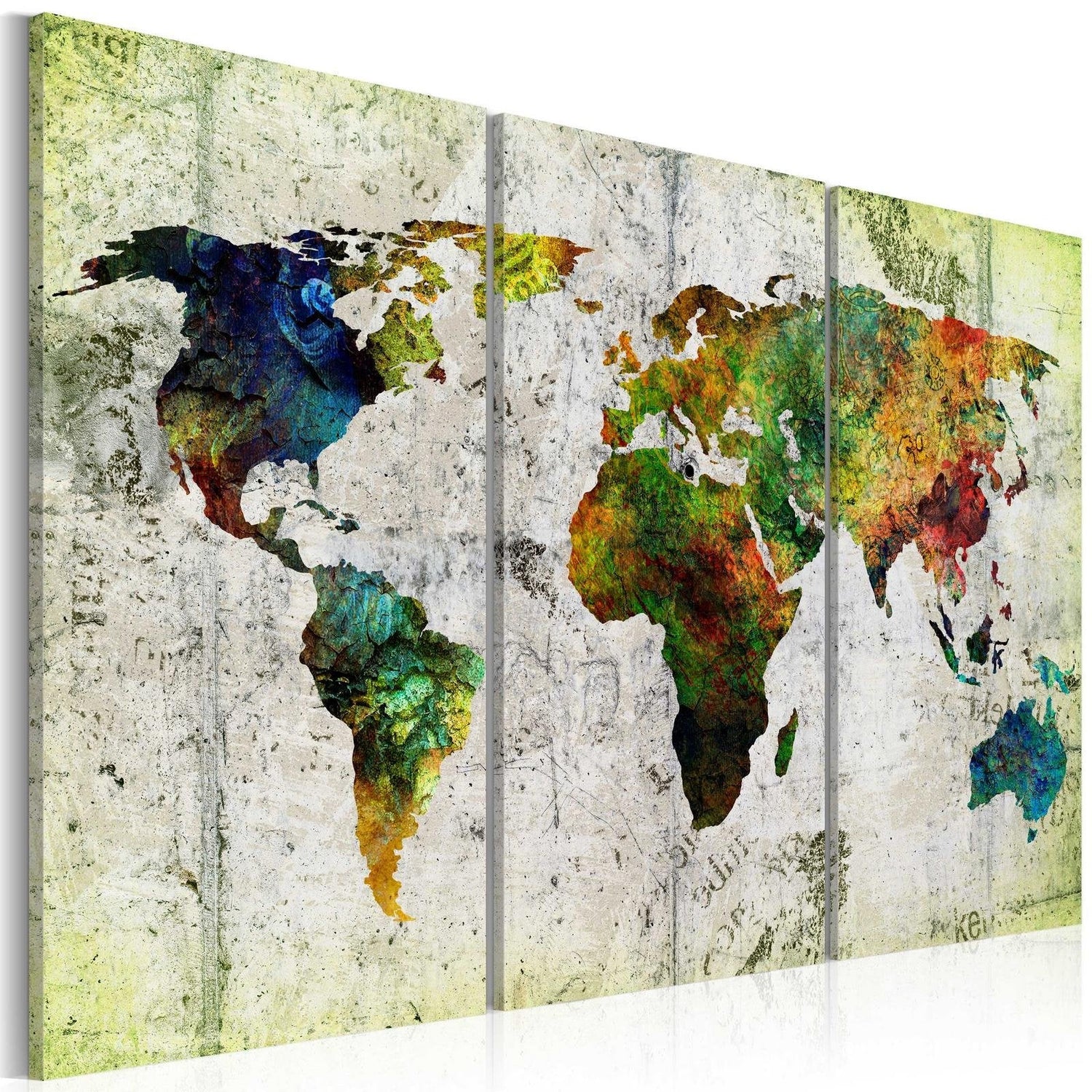 Stretched Canvas World Map Art - Colourful Travels-Tiptophomedecor