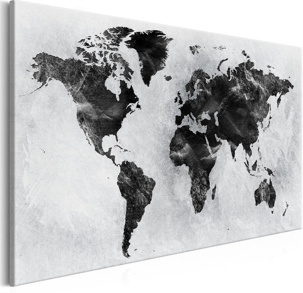 Stretched Canvas World Map Art - Colourless World Wide-Tiptophomedecor