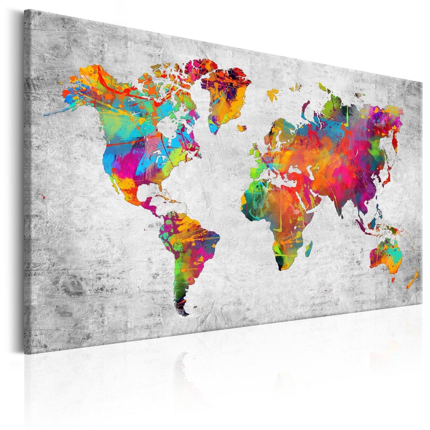 Stretched Canvas World Map Art - Colours Of Modernity-Tiptophomedecor