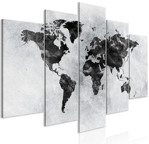 Stretched Canvas World Map Art - Concrete World Wide-Tiptophomedecor