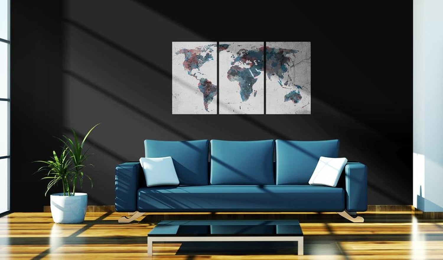 Stretched Canvas World Map Art - Continental Drift-Tiptophomedecor