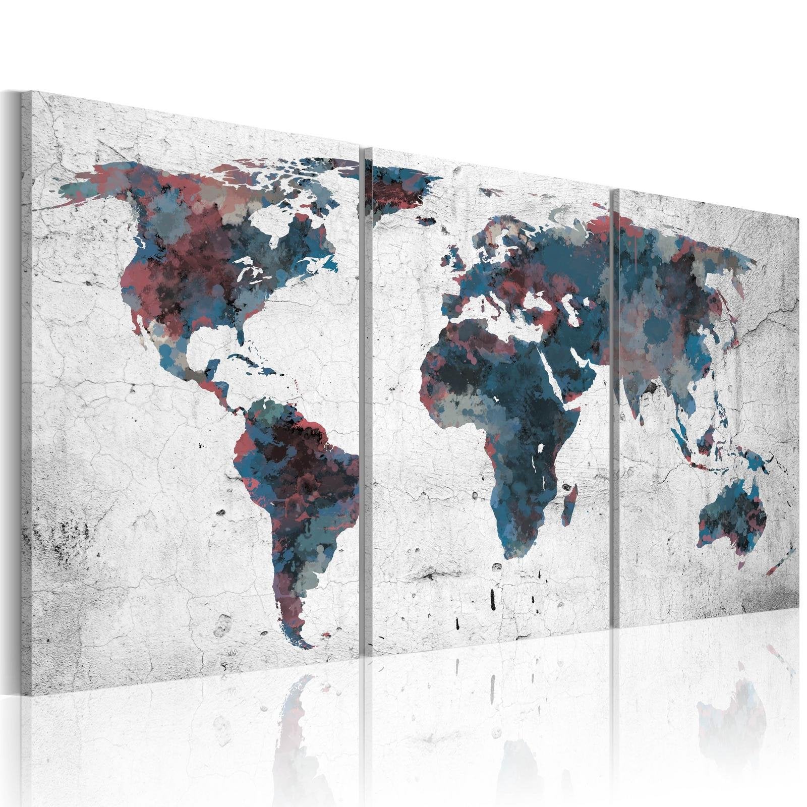 Stretched Canvas World Map Art - Continental Drift-Tiptophomedecor