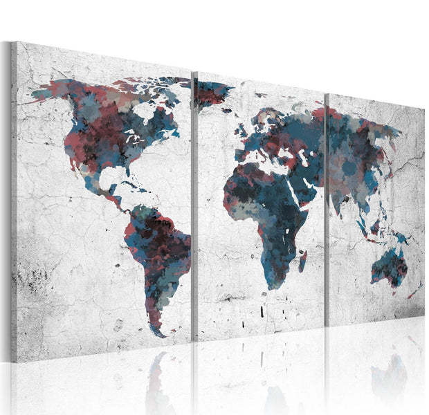 Stretched Canvas World Map Art - Continental Drift-Tiptophomedecor