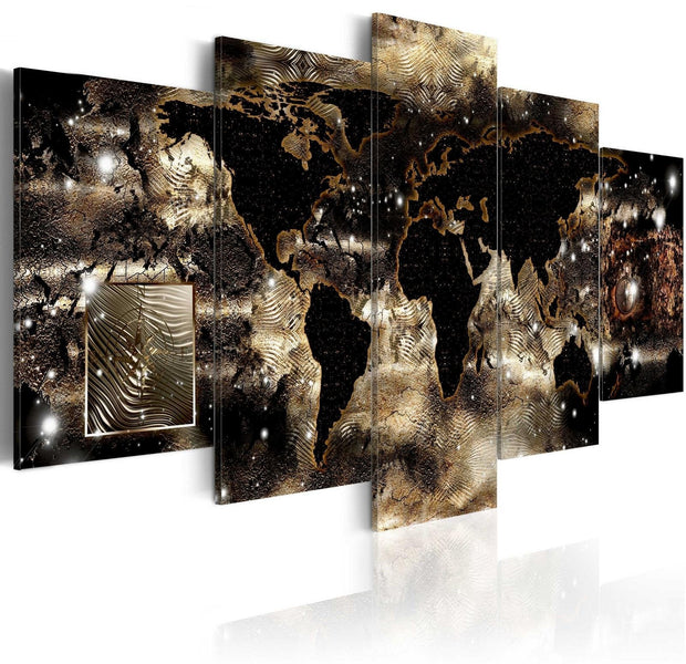 Stretched Canvas World Map Art - Continents And Stars-Tiptophomedecor