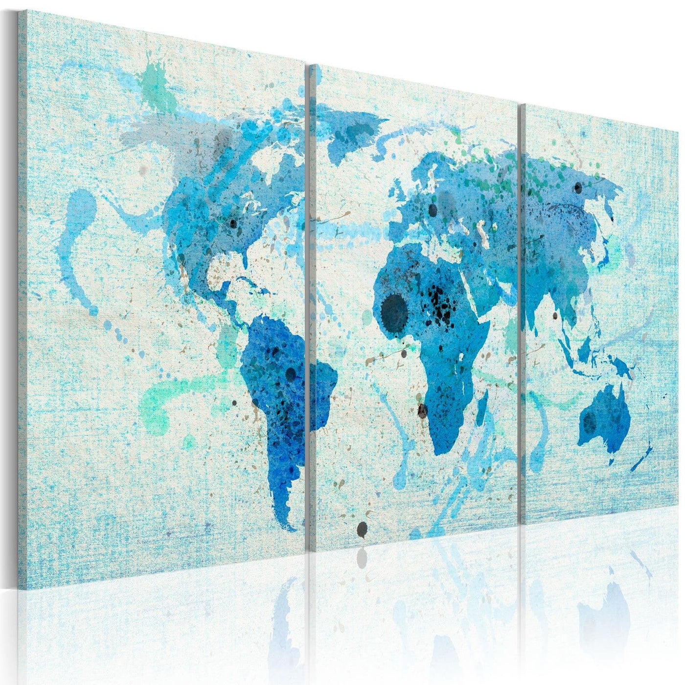 Stretched Canvas World Map Art - Continents Like Oceans-Tiptophomedecor