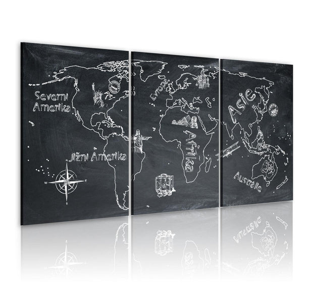 Stretched Canvas World Map Art - Curious Traveler (Czech Republic)-Tiptophomedecor