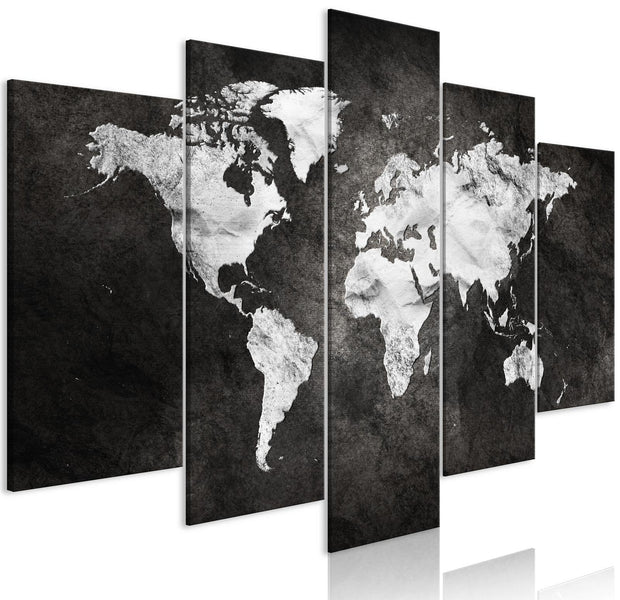 Stretched Canvas World Map Art - Dark World Wide-Tiptophomedecor
