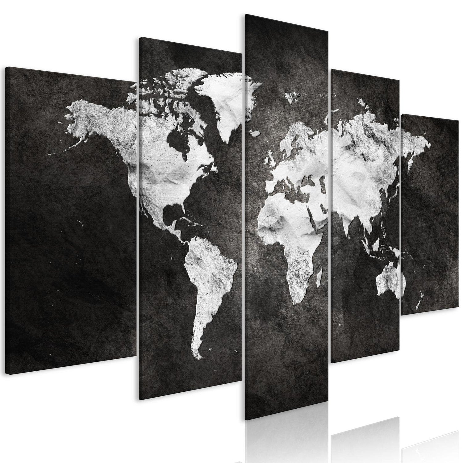 Stretched Canvas World Map Art - Dark World Wide-Tiptophomedecor