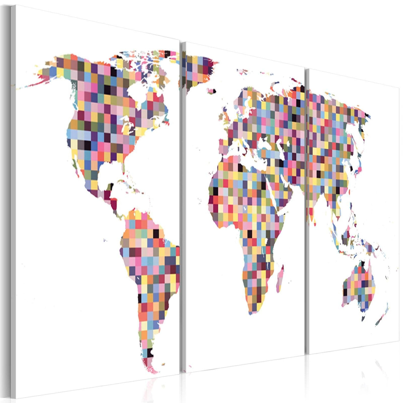 Stretched Canvas World Map Art - Digital World-Tiptophomedecor
