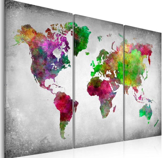 Stretched Canvas World Map Art - Diversity Of World-Tiptophomedecor